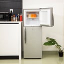 Geepas 160L Double Door Refrigerator - Free Standing Durable Double Door Refrigerator, Quick Cooling & Long-lasting Freshness, Low Noise, Low Energy Consumption, Defrost Refrigerator - 1 Year Warranty