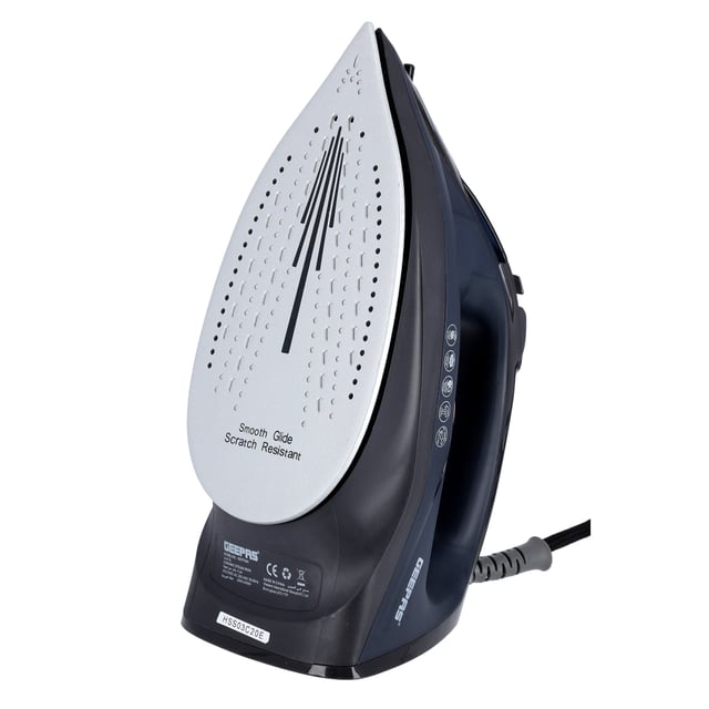 Geepas GSI7703 2400W Steam Iron - Wet Steam Iron - Adjustable Temperature Control, Ceramic Soleplate - Dry/Steam/Burst of Steam/Vertical Steam Function