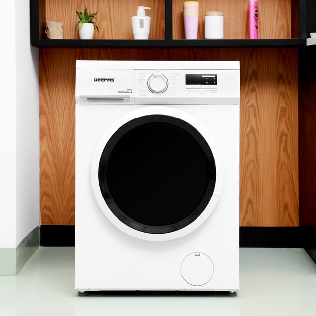 غسالة أوتوماتيكية بسعة 6 كيلوغرام بسرعة 1000 دورة بالدقيقة   6kg Geepas 1000RPM Fully Automatic Washing Machine