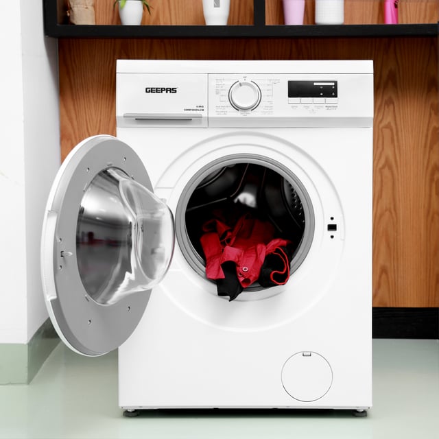 غسالة أوتوماتيكية بسعة 6 كيلوغرام بسرعة 1000 دورة بالدقيقة   6kg Geepas 1000RPM Fully Automatic Washing Machine