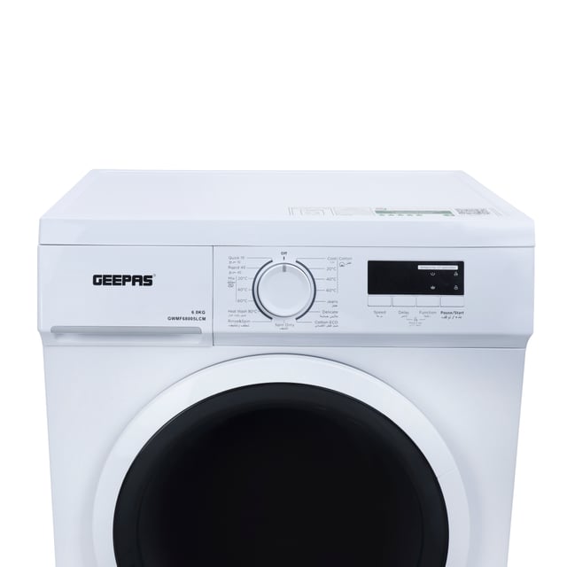غسالة أوتوماتيكية بسعة 6 كيلوغرام بسرعة 1000 دورة بالدقيقة   6kg Geepas 1000RPM Fully Automatic Washing Machine