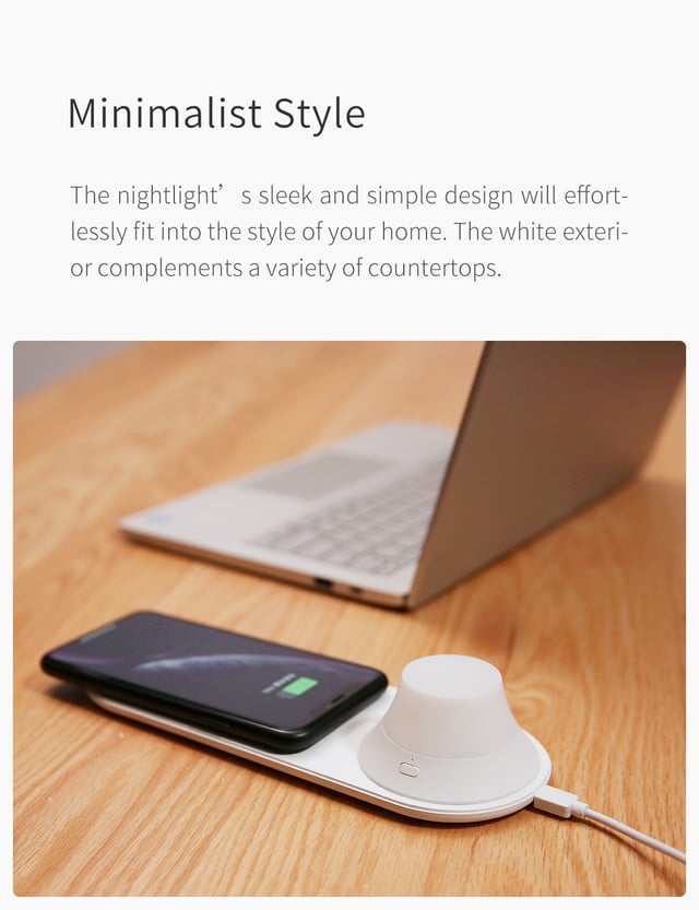 شاحن اللاسلكي السريع مع إضائة  Yeelight Wireless Quick Fast Charger USB Charging Port