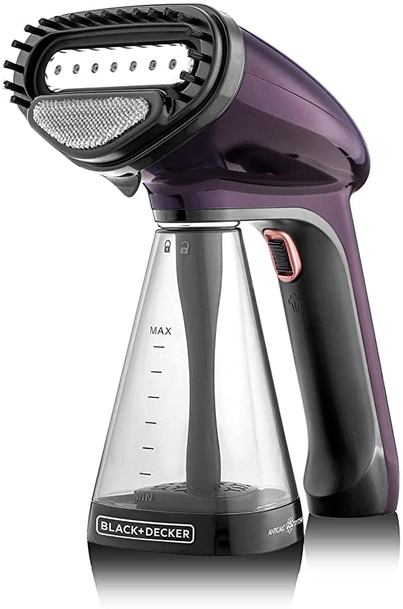 Black+Decker 1500W Handheld Portable Garment Steamer with Auto Shut Off Dark Purple HST1500 B6