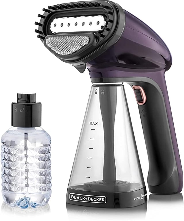 Black+Decker 1500W Handheld Portable Garment Steamer with Auto Shut Off Dark Purple HST1500 B6