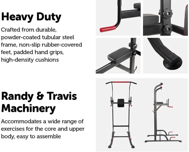 منصة لتمارين بول اب مقابض مانعة للانزلاق مارشال فتنس Marshal Fitness Non-slip handles Power Tower Chin Up Bar Push Pull Up Knee Raise