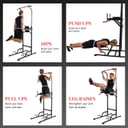منصة لتمارين بول اب مقابض مانعة للانزلاق مارشال فتنس Marshal Fitness Non-slip handles Power Tower Chin Up Bar Push Pull Up Knee Raise