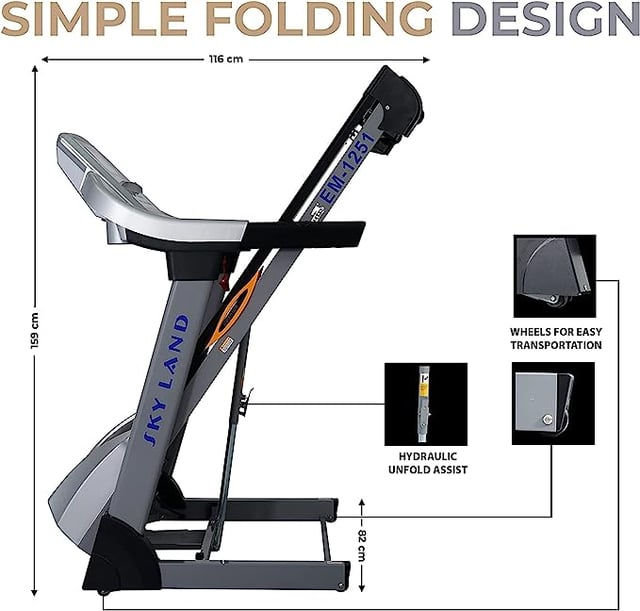 جهاز جري كهربائي منزلي سكاي لاند 20 كم/س مع شاشة رقمية SkyLand Digital Display Foldable 20km/h Home Use Treadmill