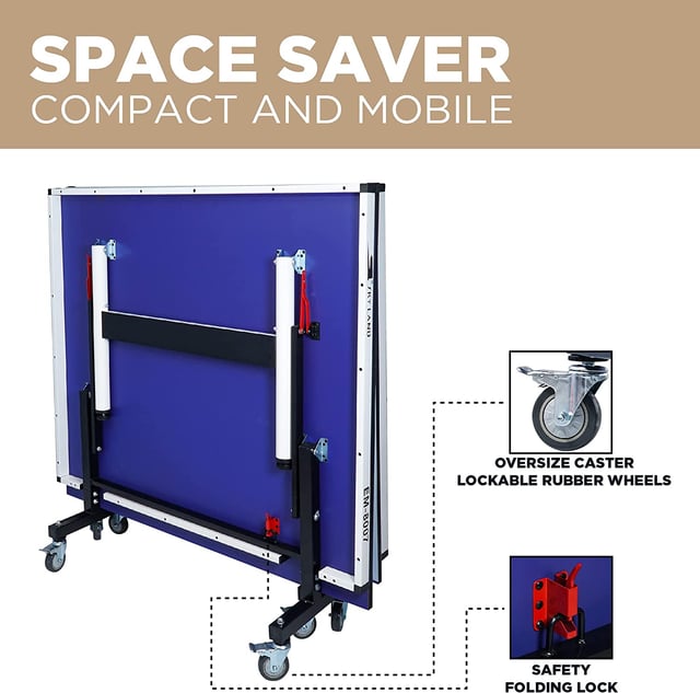 Skyland Unisex Adult Professional Folding Movable Table Tennis -EM-8007 Blue, L 274 x W 152.5 x H 76 cm