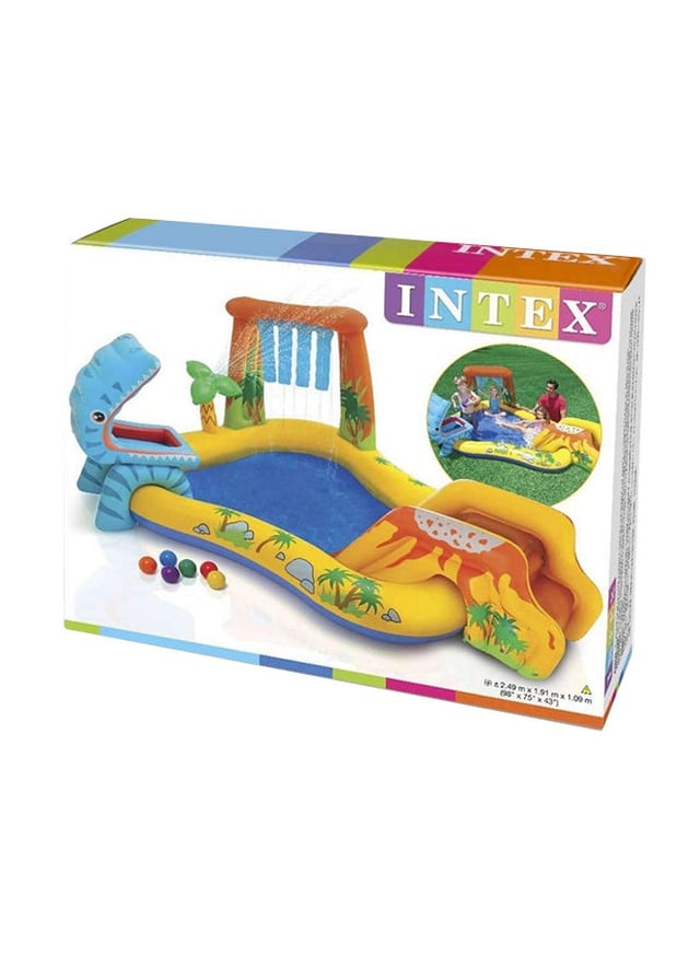 مسبح للأطفال بشكل ديناصور قابل للنفخ 249x191x109سم| Intex Dinosaur Themed Play Pool