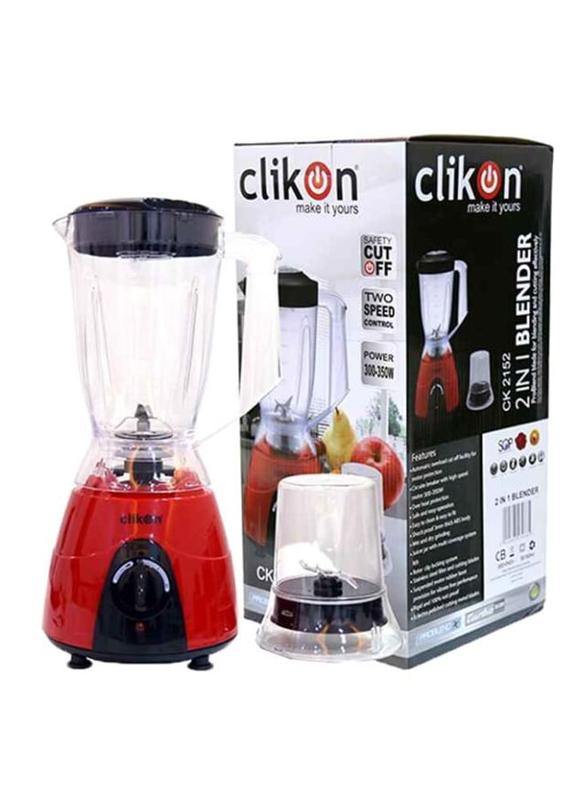 ClikOn 2 In 1 Electric Blender 1.5L 350W 1.5 l 350 W CK2152 Red