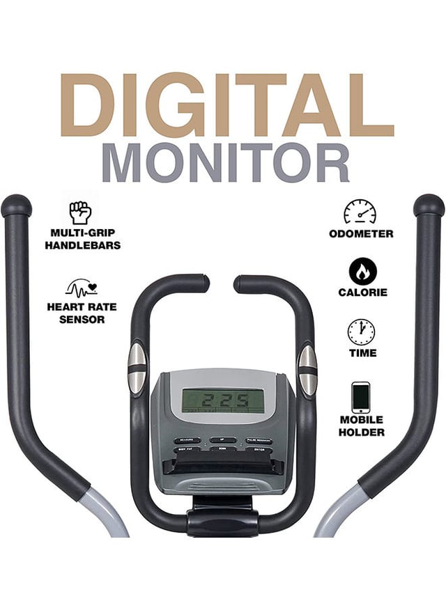 جهاز الاليبتيكال بشاشة رقمية فضي سكاي لاند SkyLand Silver Digital screen Magnetic Elliptical Bike