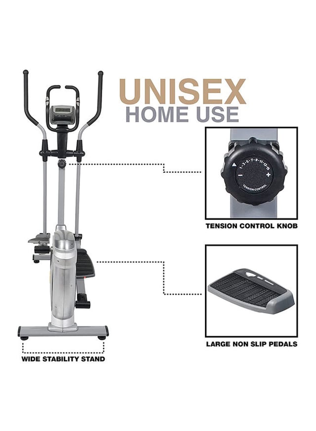 جهاز الاليبتيكال بشاشة رقمية فضي سكاي لاند SkyLand Silver Digital screen Magnetic Elliptical Bike