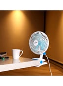 Krypton Table Fan 2 Speed Settings With Oscillating/Rotating And Static Feature 20 W KNF6035 White/Blue