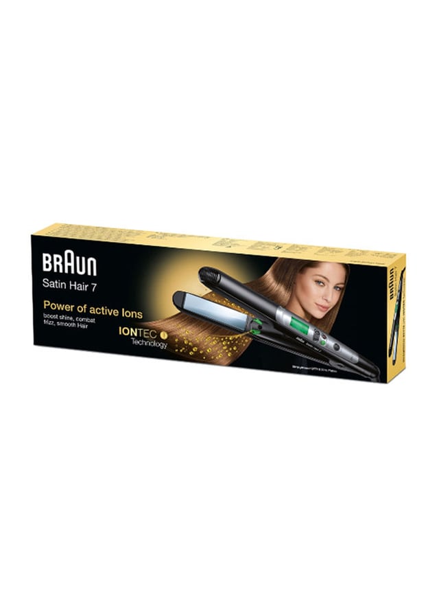 BRAUN Satin Hair 7 Ceramic Straightener With LCD Cord Black