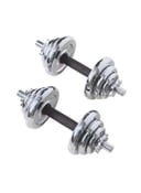 SkyLand Exercise Dumbbell Set With Case - Black/Silver 20kg