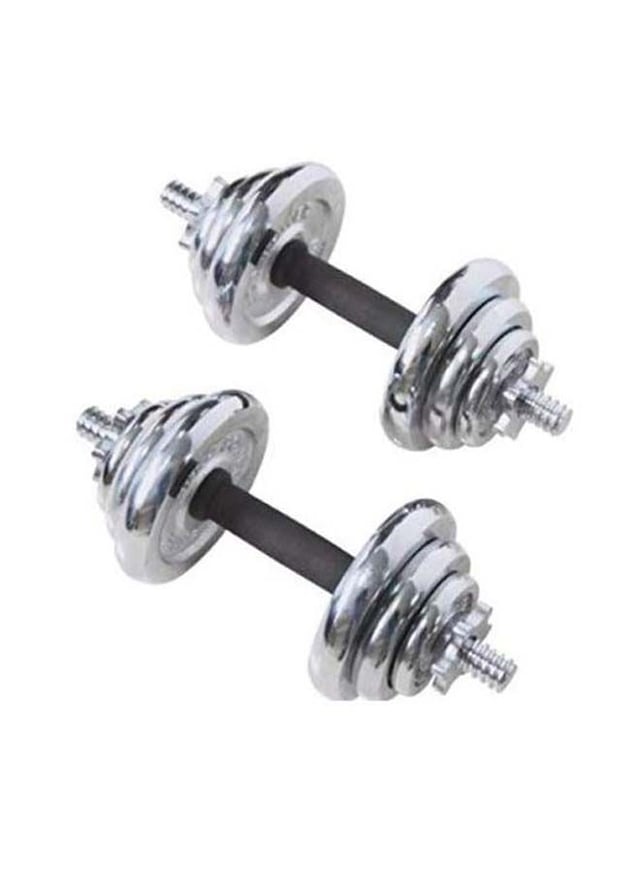 SkyLand Exercise Dumbbell Set With Case - Black/Silver 20kg