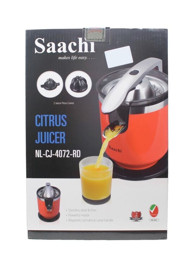 Saachi Citrus Juicer With Stainless Steel Filter 200 W NL CJ 4072 RD Red