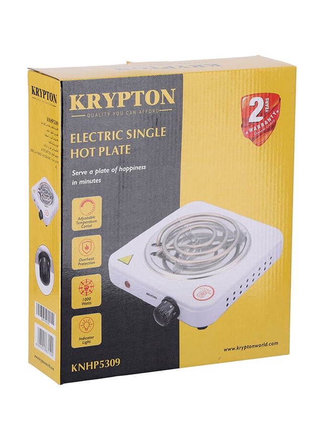 Krypton Single Burner Hot Plate KNHP5309 White