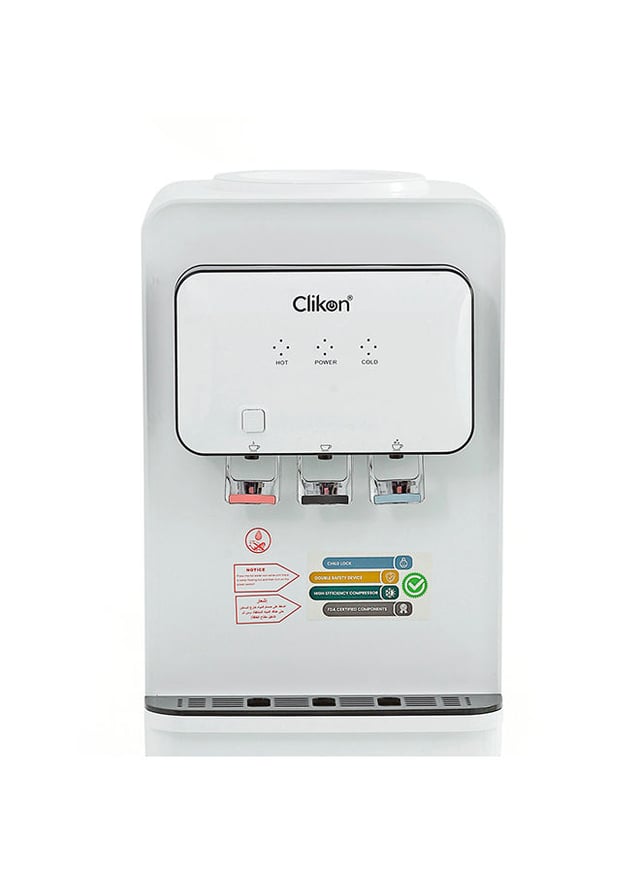 براد ماء (كولر) مع ثلاجة صغيرة  CLIKON 3 Tap Water Dispenser With Refrigerator CK4032 White
