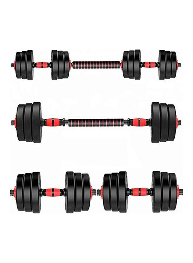 مجموعة الدامبل بوزن 20 كغ 2Piece Adjustable Dumbbell and Barbell Set - SkyLand