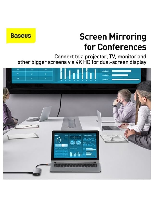 موزع منافذ 8 في 1 Baseus 8-in-1 Multifunctional Type-C HUB Docking Station