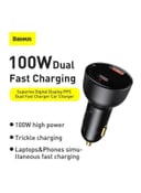 Baseus Digital Display USB/Type C Dual Port Car Charger 100W Black