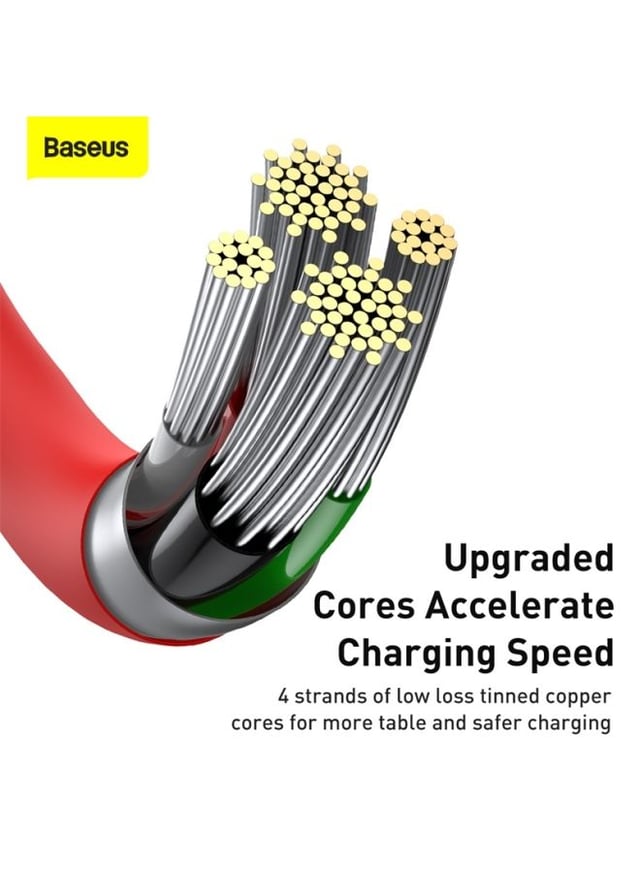 Baseus USB 2.4A Fast Charging Data Cable for Apple Device 1meter Red