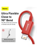 Baseus USB 2.4A Fast Charging Data Cable for Apple Device 1meter Red