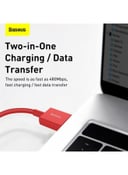 Baseus USB 2.4A Fast Charging Data Cable for Apple Device 1meter Red