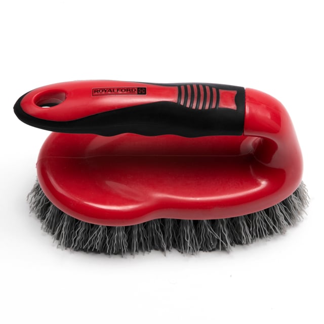 Royalford Scrubbing Brush With Handle - Easy To Clean Hard & Stiff Bristle Brush Made Of Durable