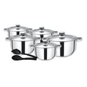 طقم طناجر مع ملاعق نايلون 12 قطعة ستانلس ستيل من رويال فورد Royalford Stainless Steel Induction Safe 12Pc Casserole