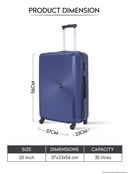 شنطة سفر قياس 20 بوصة لون كحلي PARA JOHN Single Size, Cabin Carry 20" Check-in luggage trolley