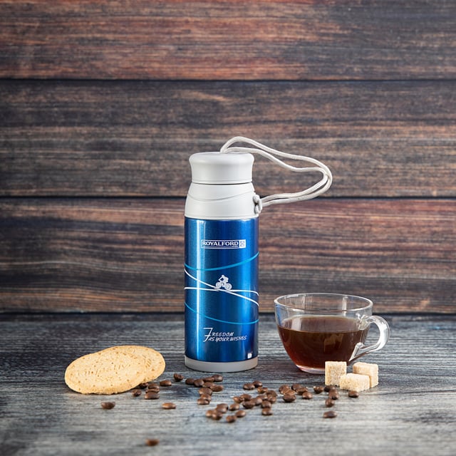 Royalford RF6607 320ml Stainless Steel Vacuum Bottle - Stainless Steel Flask & Water Bottle |Hot & Cold Leak-Resistant Sports Drink Bottle | Dishwasher Safe High-Quality Vacuum Insulation Bo