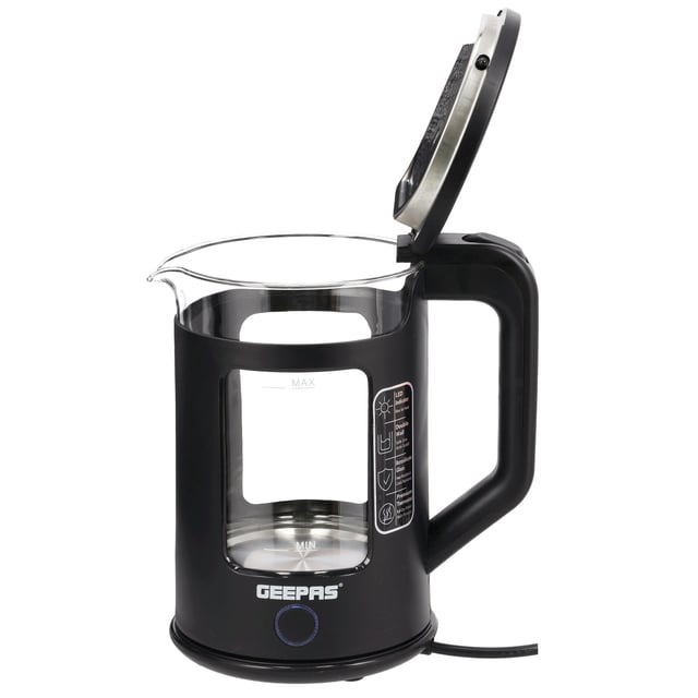 غلاية ماء كهربائية زجاجية بسعة 1.7 لتر Geepas Double Layer Glass Kettle
