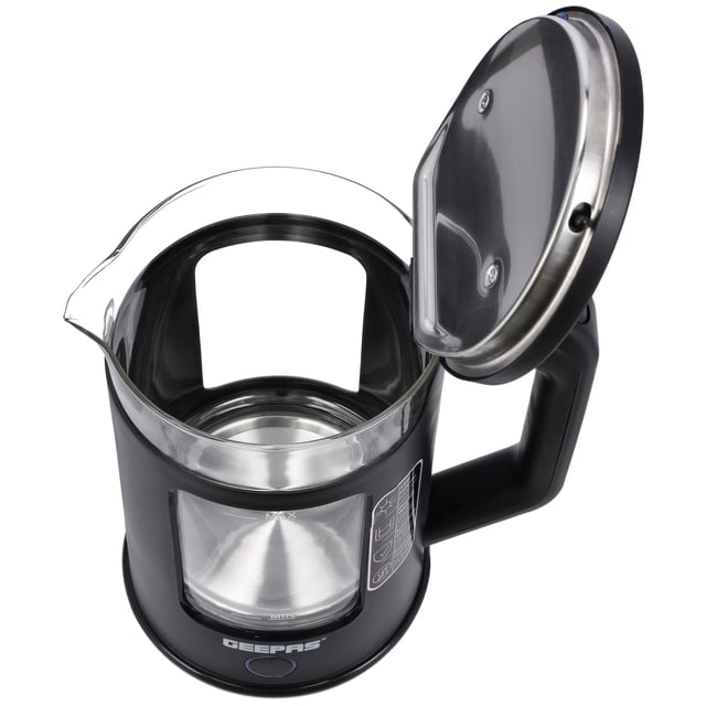 غلاية ماء كهربائية زجاجية بسعة 1.7 لتر Geepas Double Layer Glass Kettle