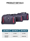 ABRAJ 2 Wheel Duffle Bag, 3 Pc - Cabin Size Roller Travel Duffel Bag - Wheeled Trolley Holdall Duffle Carry Bag - Lightweight Telescopic Frame - Portable Weekend Overnight Travel Holdall Han