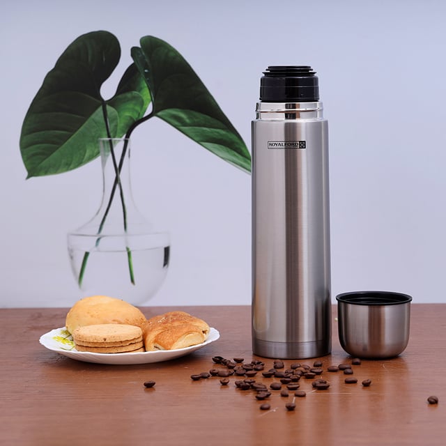 Royalford 350Ml Stainless Steel Vacuum Bottle - Stainless Steel Flask & Water Bottle - Hot & Cold