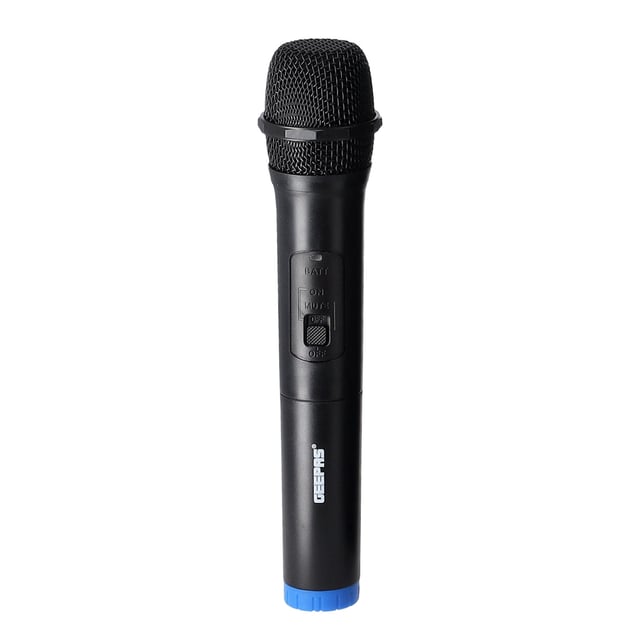 Geepas Rechargeable Professional Speaker, 40000W PMPO, GMS11168 - TWS Connection, FM Radio, Bluetooth, LED Display, With Wireless Microphone, Built-In 7.4v/3000mAh Lithium Battery, BT/FM/USB/TF Card
