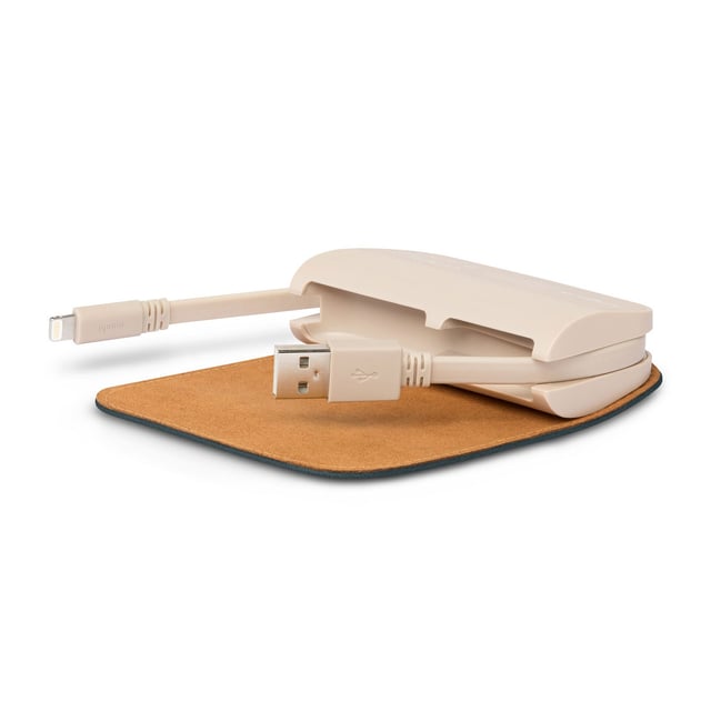 Moshi Iongo 5k Power Bank 5000mah With Built-In Usb A & Lightning Cable [Mfi-Certified], Lightweight Portable Battery, Premium Vegan Leather With Magnetic Closure Azure Blue