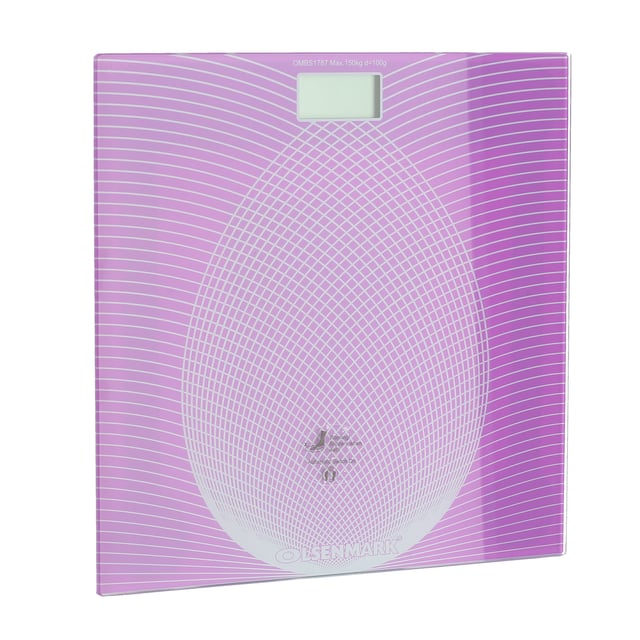 Olsenmark Digital Personal Scale - Tempered Glass Platform - 180Kg Capacity - Lcd Display