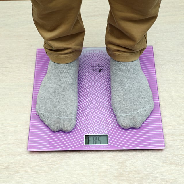 Olsenmark Digital Personal Scale - Tempered Glass Platform - 180Kg Capacity - Lcd Display
