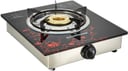 Olsenmark Tempered Glass Single Burner Gas Stove - Auto Ignition - Stainless - Steel Drip Pan - Glas