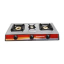 Olsenmark Stainless Steel Triple Burner Gas Stove - Auto Ignition - Cast Iron Pan Burner