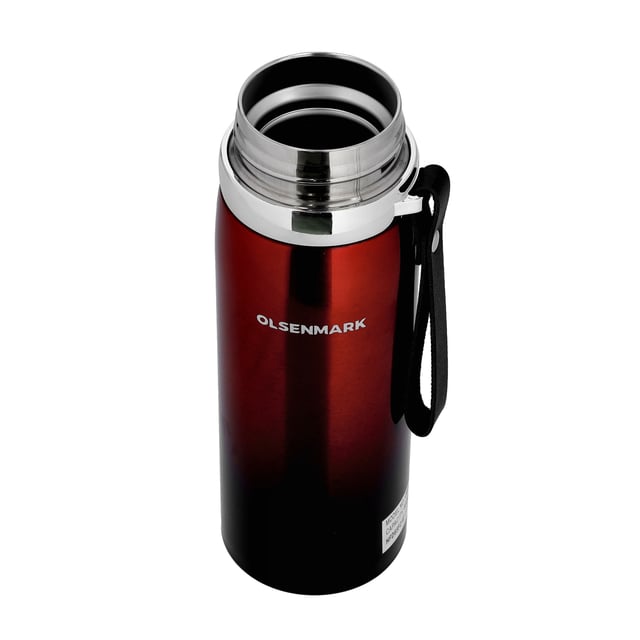 Olsenmark Stainless Steel Vacuum Bottle, 1000ml, OMVF2486 | Double Wall Insulation | Drink Hot or Cold for 12 Hours | Stainless Steel Thermos For Cold & Hot Beverages | 2 Years Warranty