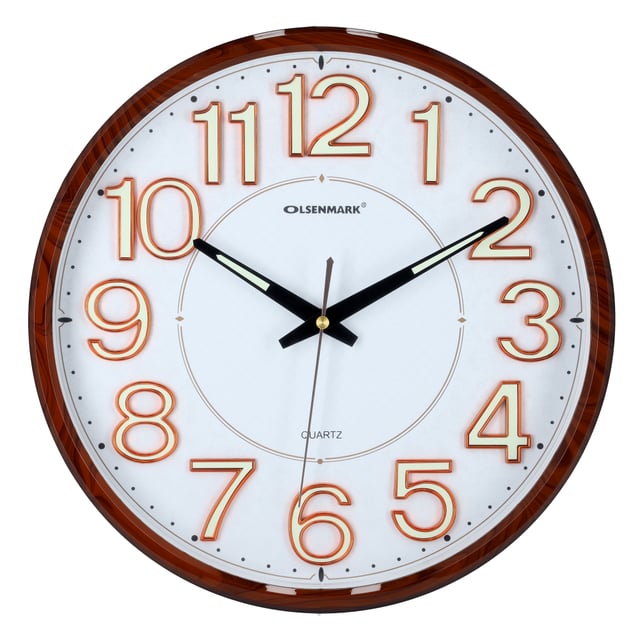 Olsenmark Wall Clock - Large Round Wall Clock, Modern Design - Easy To Read - Round Decorative Wall