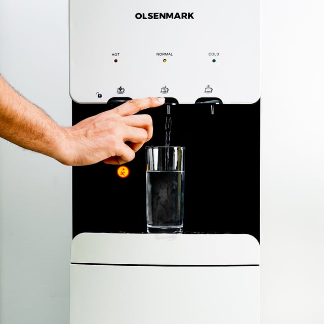 Olsenmark Hot & Cold Water Dispenser With Refrigerator - Cold Temperature: 6-10C - Hot Temperature
