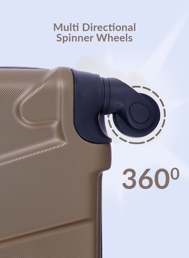 طقم حقائب سفر 4 حقائب مادة ABS بعجلات دوارة (20 ، 24 ، 28 ،32) بوصة ذهبي PARA JOHN - 4 Pcs Zin Trolley Luggage Set, Golden