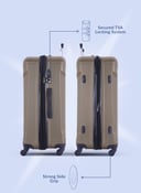 طقم حقائب سفر 4 حقائب مادة ABS بعجلات دوارة (20 ، 24 ، 28 ،32) بوصة ذهبي PARA JOHN - 4 Pcs Zin Trolley Luggage Set, Golden