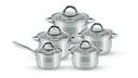 Royalford 10Pcs Stainless Steel Cookware Set, RF10390 - Induction Compatible Base, Dishwasher-safe, Strong, Heavy-Duty Riveted Handles
