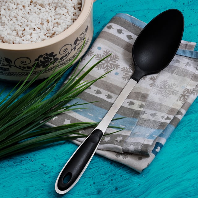 Royalford Nylon Cooking And Serving Spoon With Soft Grip Handle - Dinner Cutlery Utensil
